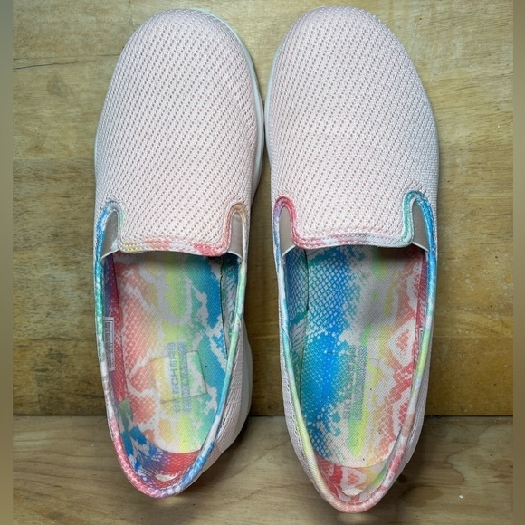 Skechers Goga Mat Ultra Go Womens Sz 9 Slip On Shoes Sneakers Light Pink 124788 - Picture 6 of 8
